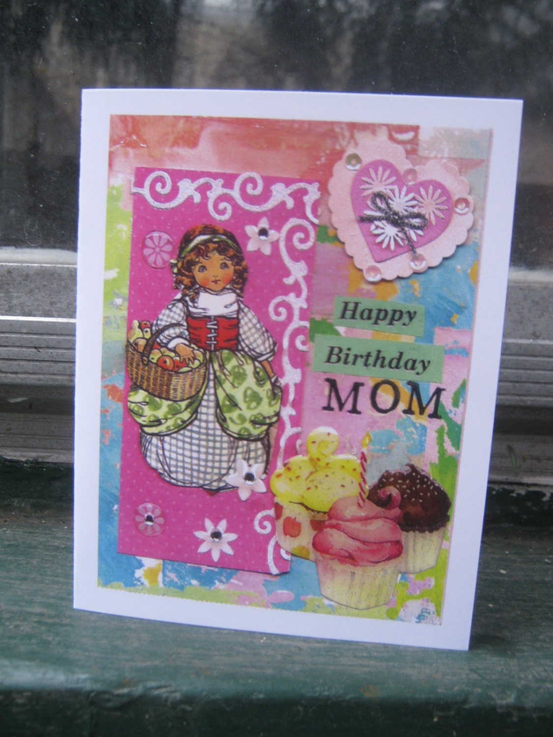 Handmade Greeting Card - Happy Birthday Mom