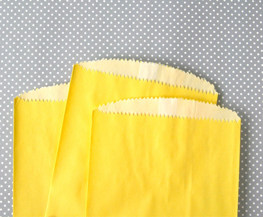 Yellow Glassine Lined Paper Bag - 6.75 x 4.75 inches (25) Il_570xn