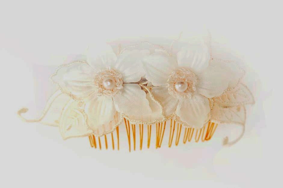 Double Flower Blossom, bridal comb, wedding head piece, hair accessory, bride, perfect gift