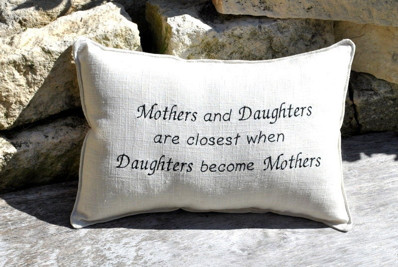 Mother and Daughters Quote Pillow Baby Shower gift