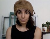 SALE Now 45. vintage fur hat with small satin bow.