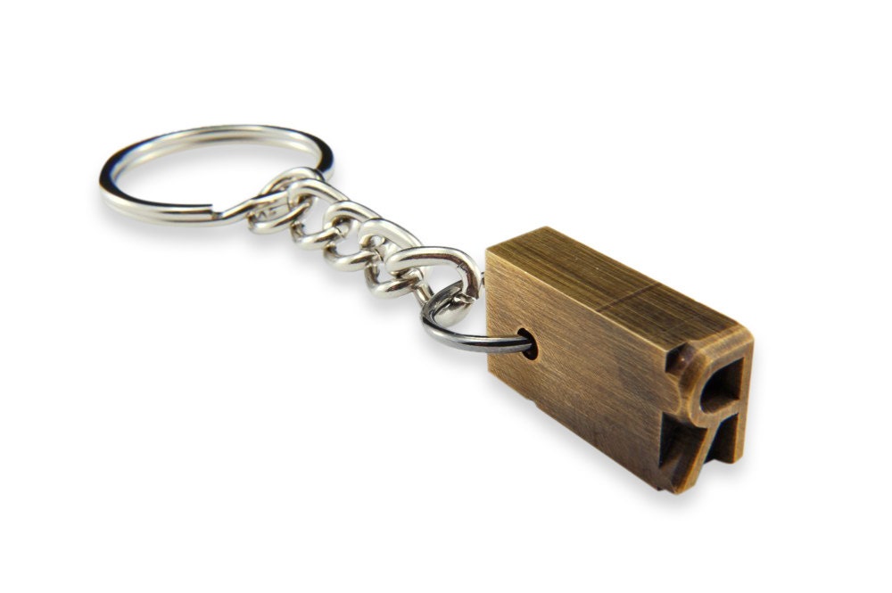 Personalized Keychain - Initial Letter Brass Letterpress Keychain