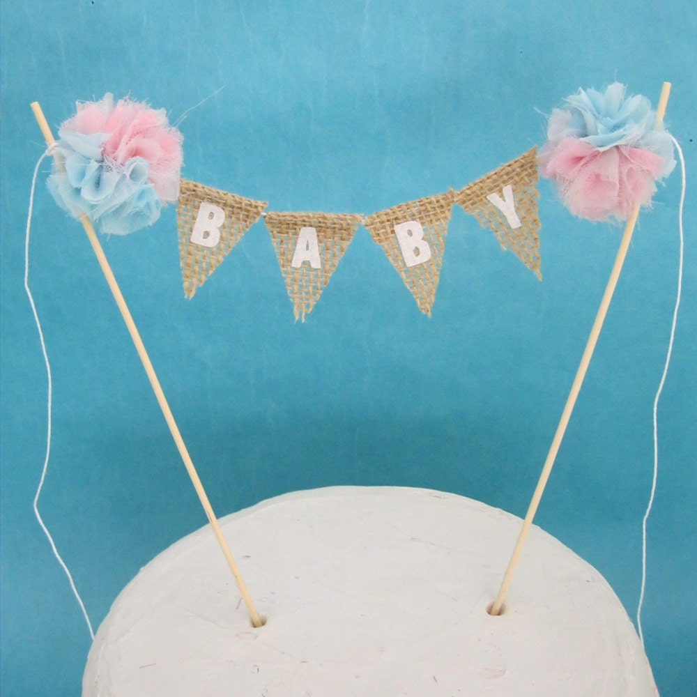 Cake topper, baby shower,  baby banner,"BABY" C173 - baby bunting nursery decoration