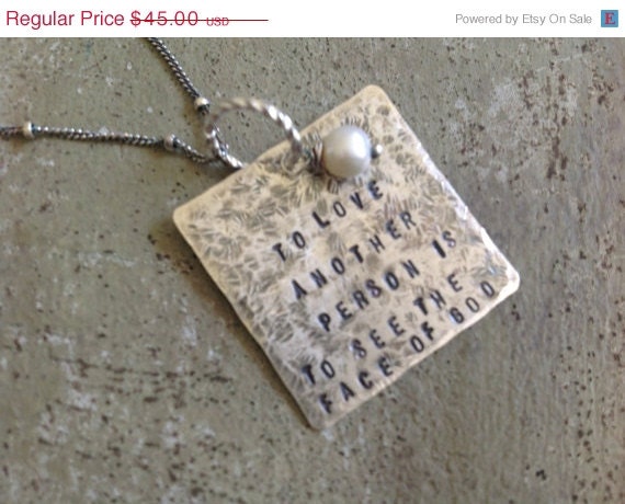 ON SALE To Love Another. Les Miserables Inspired Necklace. Sterling Silver Pearl Les Miserables Necklace