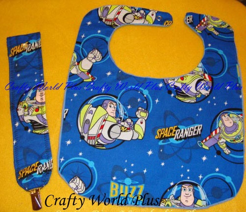 ToY SToRY Baby BiB, BUZZ Lightyear BiB, BuZZ Lightyear PACiFIER CLiP HoLDER, BaBY Bib SeT