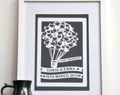 Personalized Wedding Balloon Print Wall Art