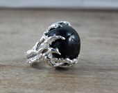 SAMPLE SALE - Reef ring Silver Plated and Indian Garnet - One of a kind