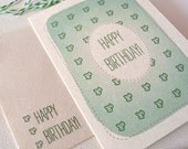 Birthday Card  - Green Ivy Leaf Pattern