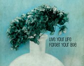 Still Life Floral Photography 8x10 Live Your Life Forget Your Age old dried hyndrangeas