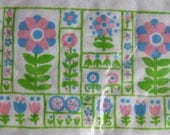Vintage 60s 70s Mod Hospital Receiving Blanket for Baby