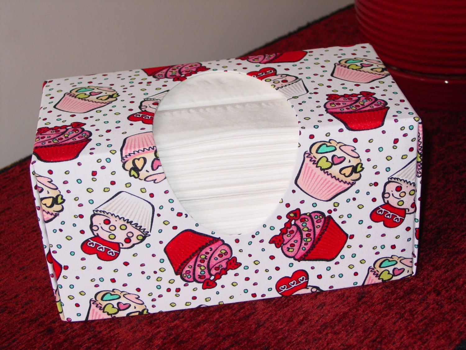 Valentine Cupcakes Tissue Box Cover