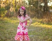 Lili Flutter sleeves Peasant Dress  / Sizes 6m 12m 18m 2T 3T 4T and 5T