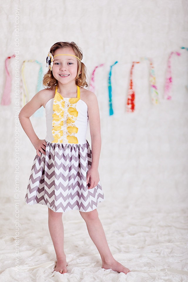 Dainty Ruffle Tuxedo Dress / Sizes 6, 7 and 8