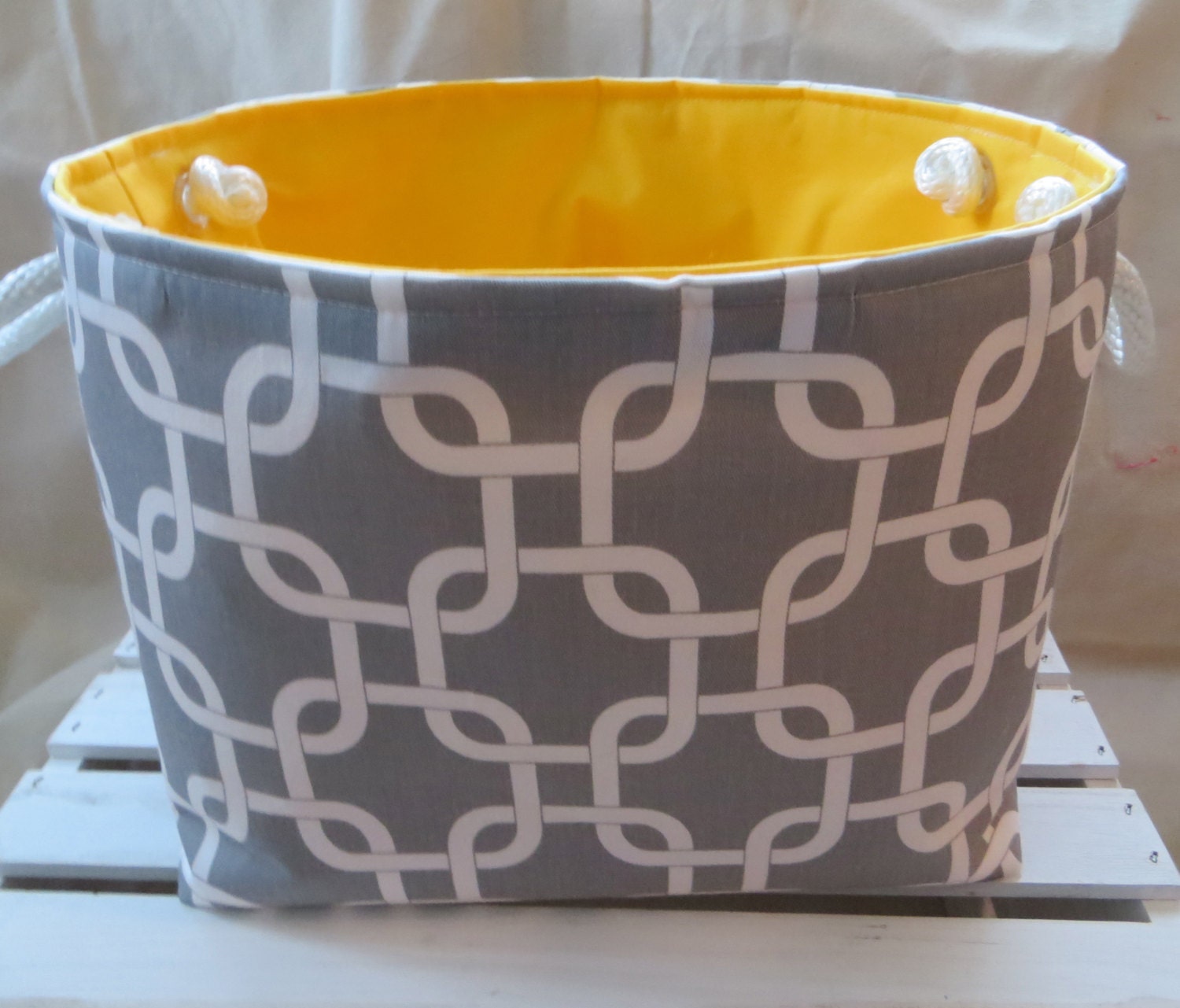 Fabric  Organizer Storage Basket 12 x 9 x 10 Choose your fabric and handles