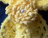 READY MADE Yellow Chrysanthemum Pull -through Crocheted Scarf