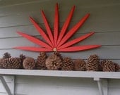 Rustic Red Half Circle Starburst for Outdoor & Indoor Decor