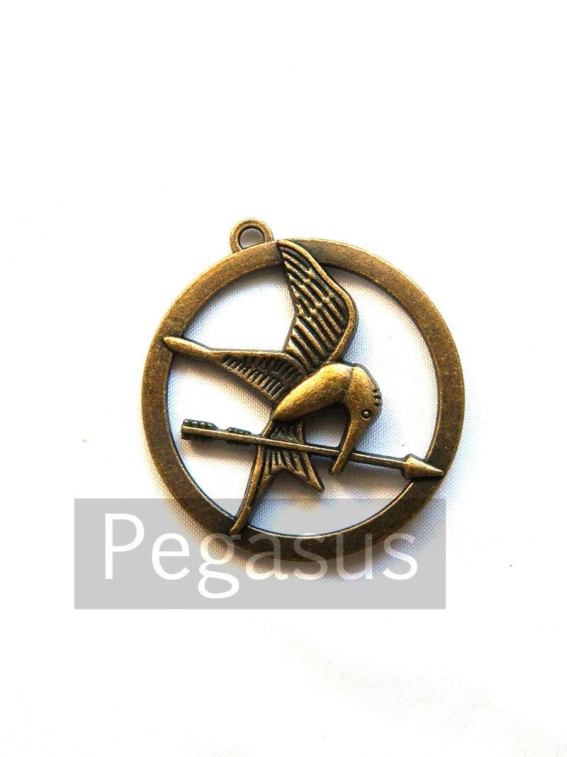 Hunger Game Pendant Bronze ( 1 Piece) Diy craft supply for necklaces, fantasy jewelry, iphone case, and costumes