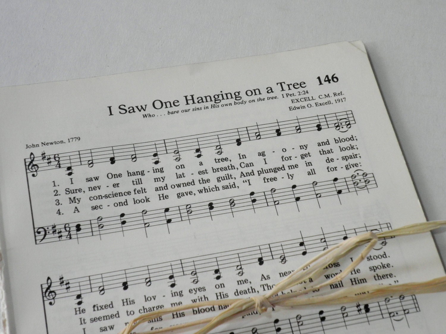 Vintage Hymnal Pages from Church Hymnal from the 1980's - 20 pages