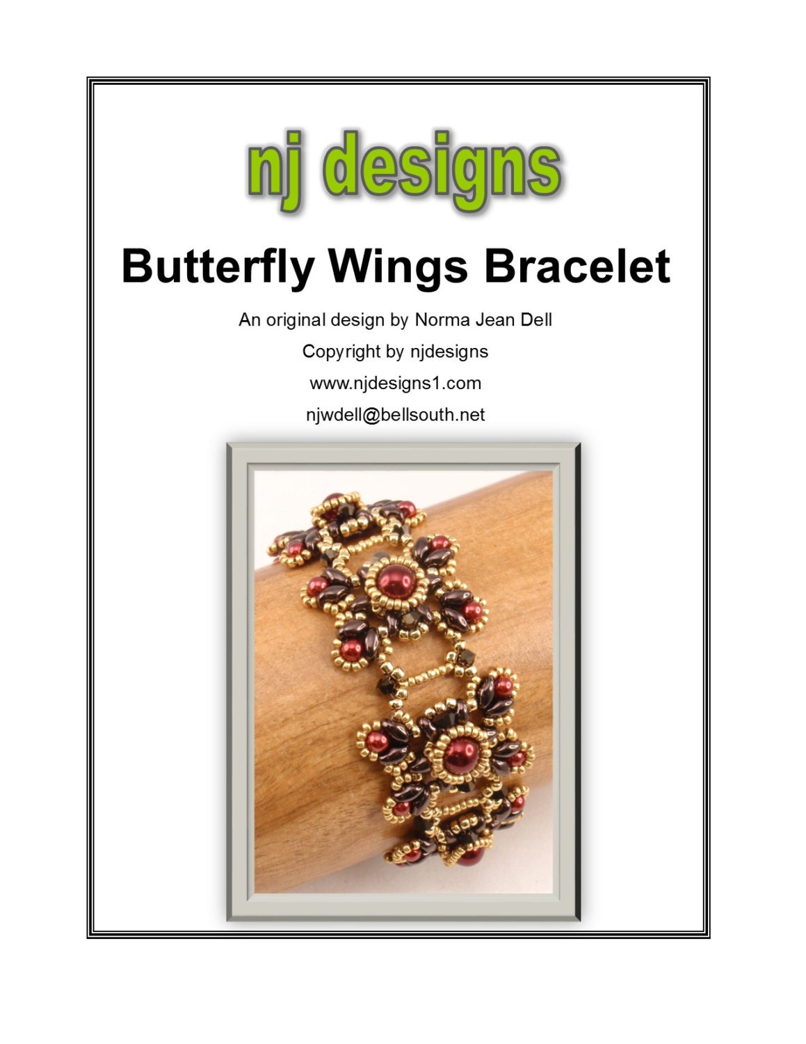 Instructions for Butterfly Wings Bracelet     Beading tutorial