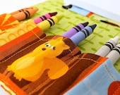 Crayon holder - kids art portfolio - crayon wallet - Woodland Creatures