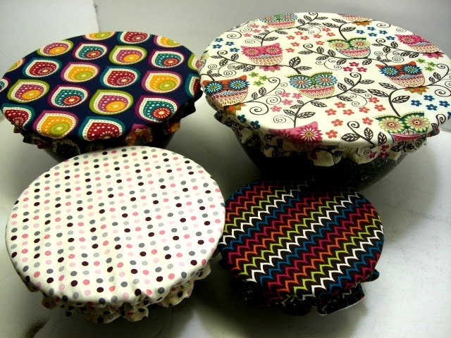 Reusable Bowl Covers, birds owls  Eco friendly, cotton bowl covers, Ready to Ship