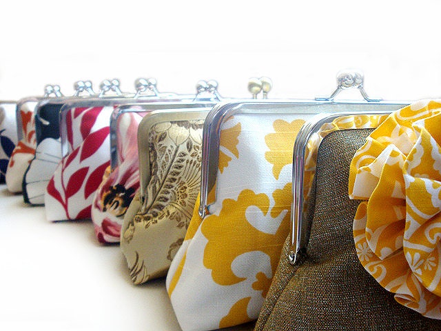 Bridesmaids Gifts Party Purses Custom Bridesmaids Bags Clutches Set of 4 by Lolis Creations