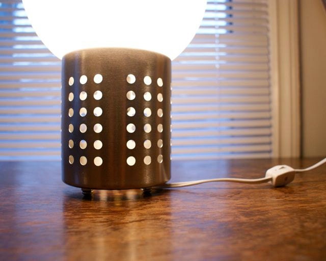 Modern Table Lamp Light Fixture White Acrylic Globe Steel Cylinder Base Glowing Sphere Orb Soft Light Inspired by 1960s Space Age Mod Style