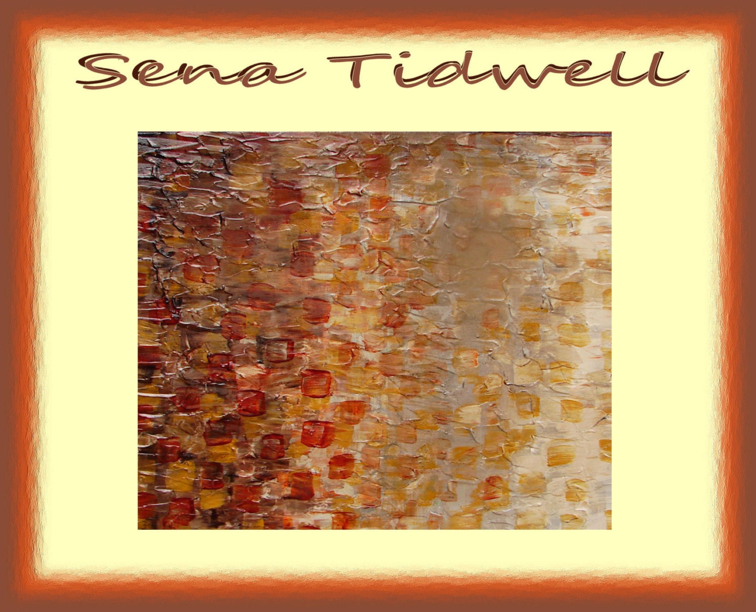 Oringinal Goobly goo painting, Contemporary Modern  large 20x 24" Simple Earth " by Sena Tidwell