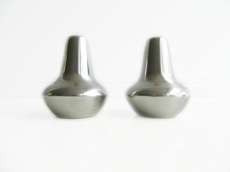 Danish Modern Stainless Salt and Pepper Shakers