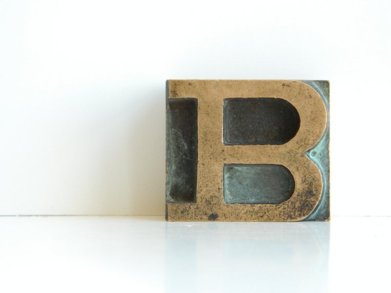 Brass Letterpress Type Initial Letter B