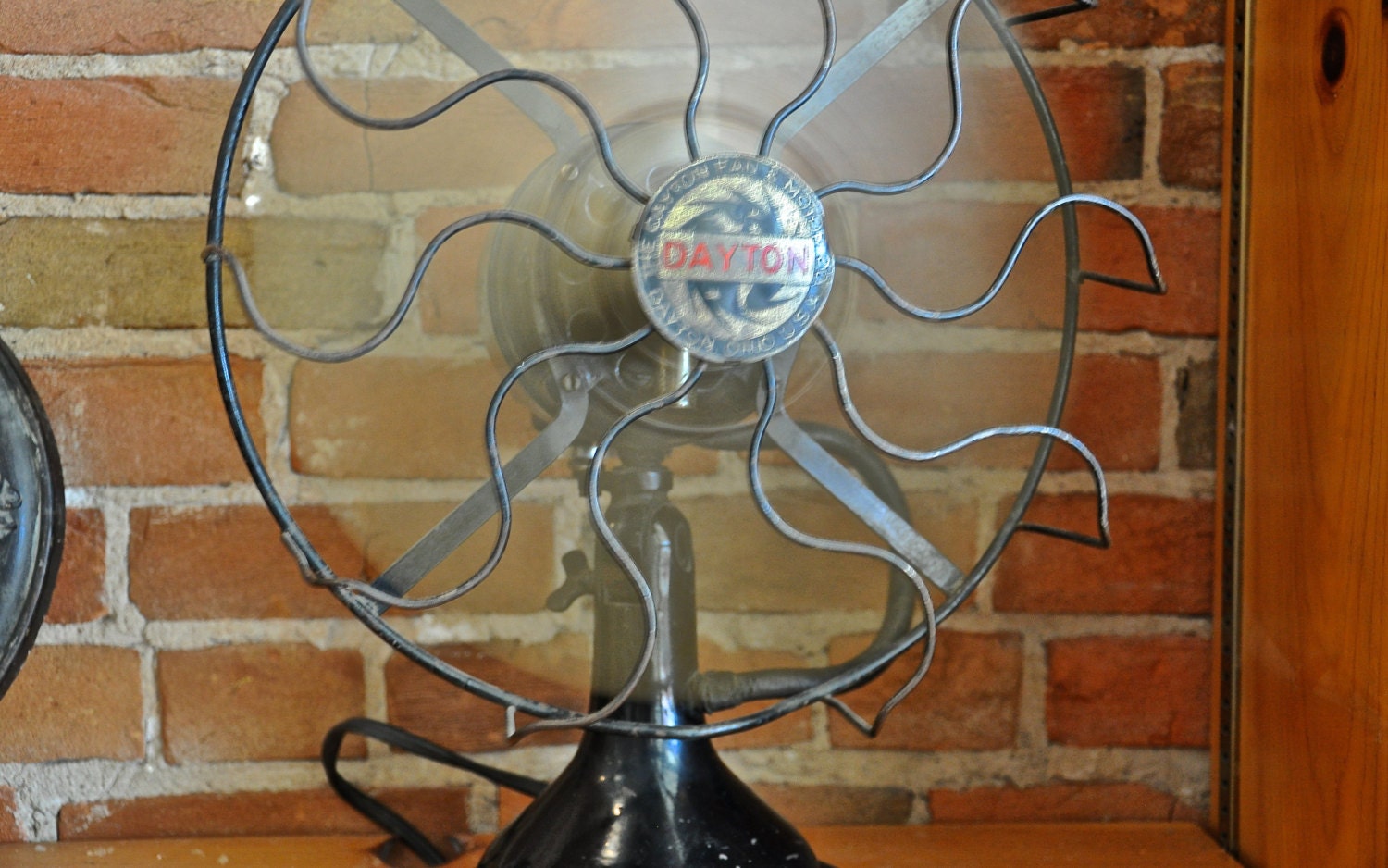 Dayton Antique Brass Blade Fan Circa 1920s