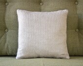 Modern Throw Pillow in Greyed Jade Mohair and Velvet with Microfiber Inner Sleeve
