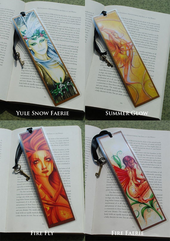 Faerie Bookmarks - BUY 2 Get 1 FREE - Fantasy Bookmarks - Yule Faerie Queen - Summer Glow - Fire Fly - Fire Faerie