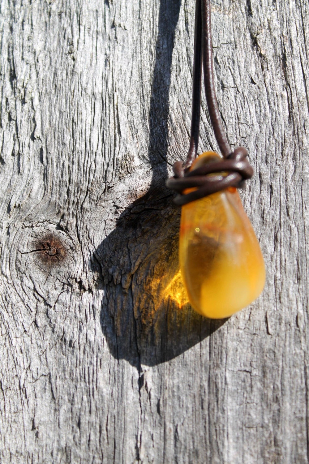 Honey Baltic Amber Charm Sunny Yellow Amber Pendant Unisex Necklace OOAK Oval Fathers Day Gift Men Jewelry