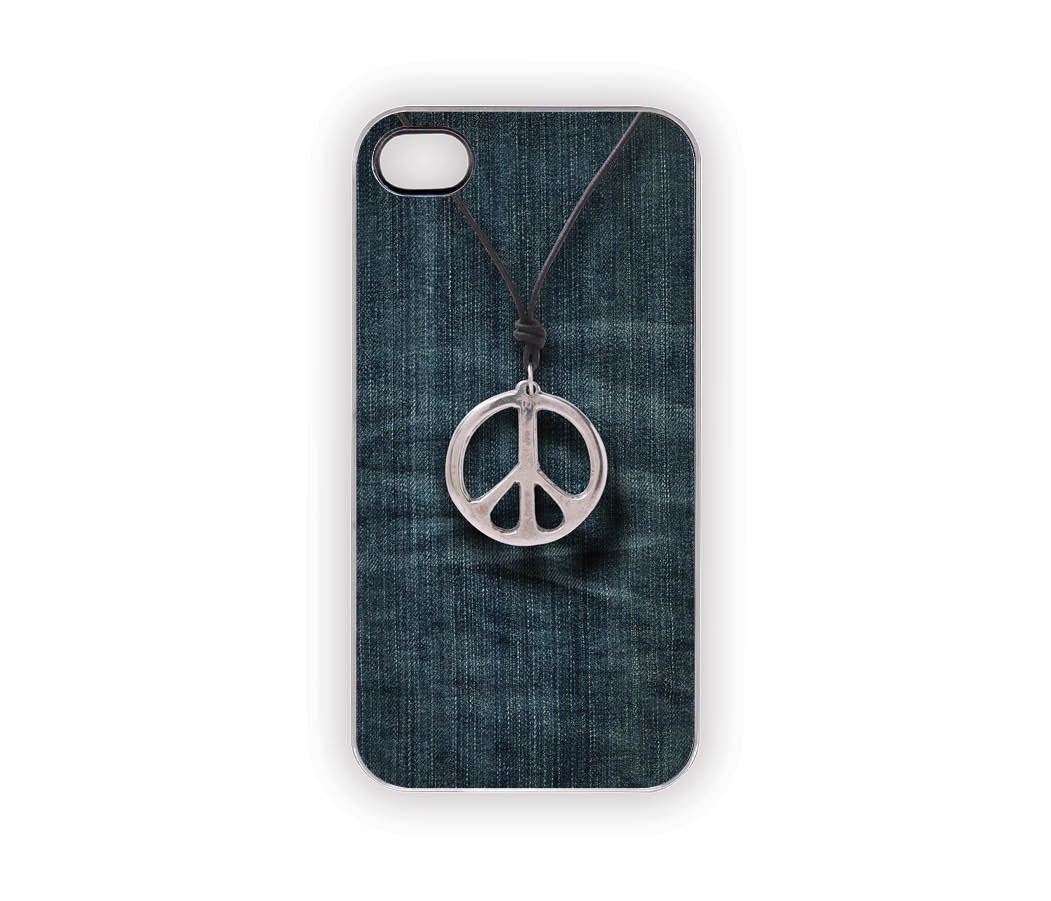 Blue Jeans Peace Case, iPhone Case, Denim, Rugged, Woodland, Hipster, Nature, Earth Day, Men, Women, Country, iPhone 5, 4S, 4