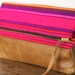 FROM MEXICO with LOVE - Sangria. Bright Fuchsia Striped Bag with Leather Bottom