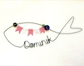 Personalized Fish Shaped Name Sign, Fish Shaped Custom Wire Name, Vintage Feel, Rustic Wire Name Sign,  Fish Shaped Sign with name