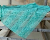 newborn wrap TURQUOISE teal pucker stretch lace fabric baby photo prop READY to SHIP