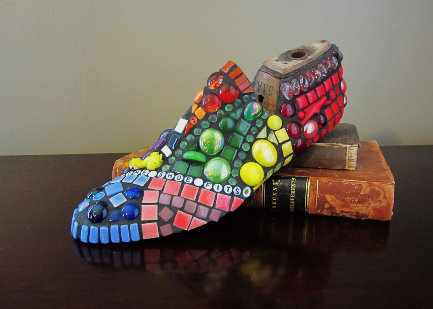 mosaic shoe last, rainbow colors, If the Shoe Fits