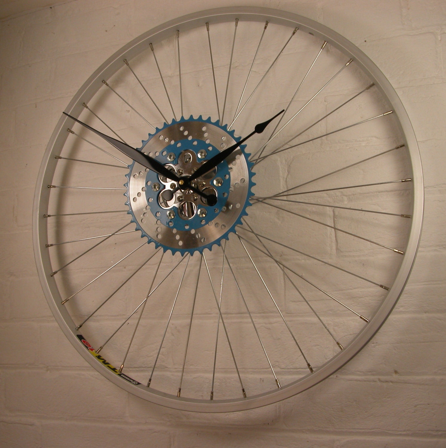 Bike Sprocket Wheel Clock Blue