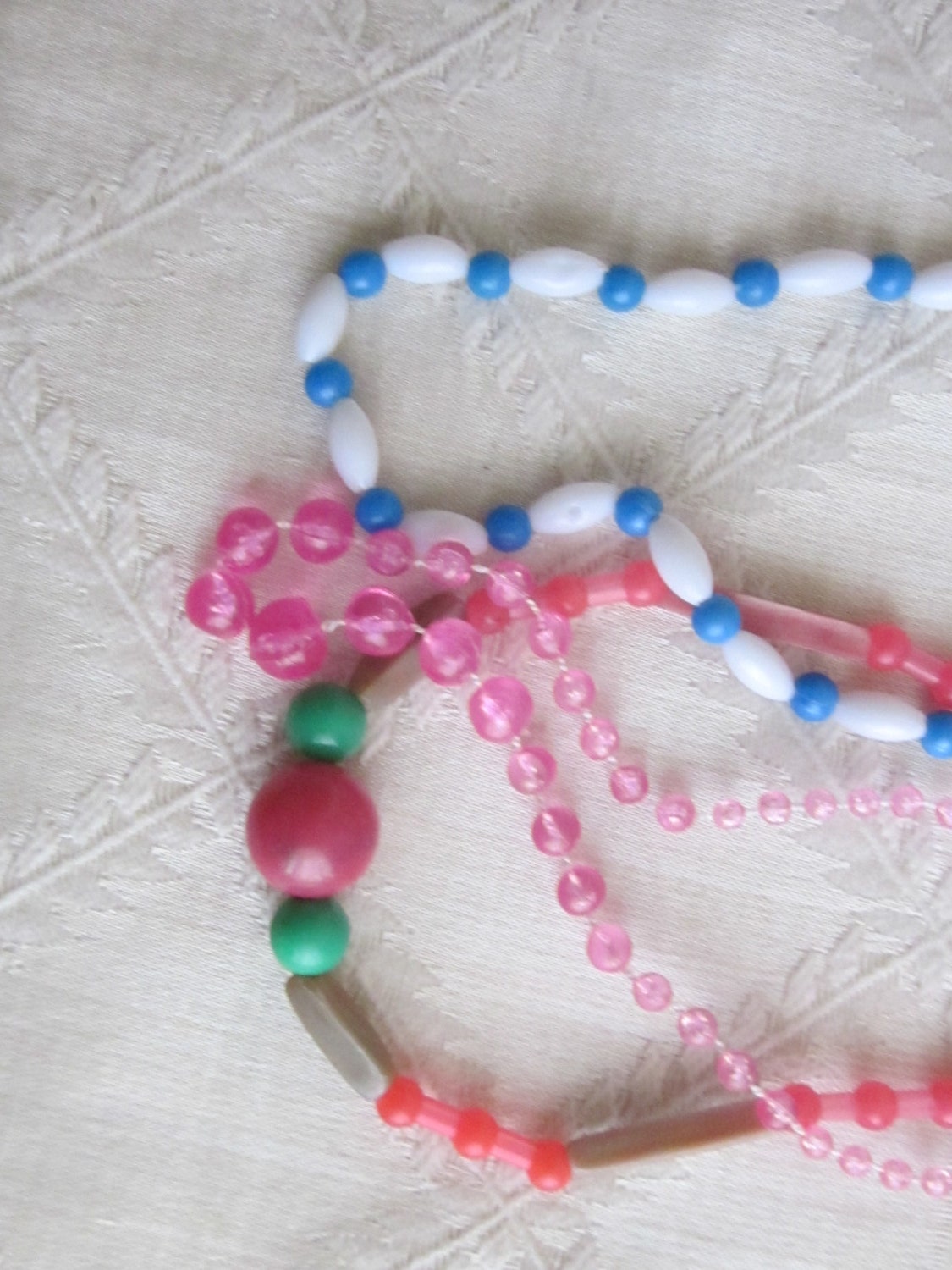 Vintage Plastic  Children's Necklaces Lot Chunky Plastic Beads for Crafting