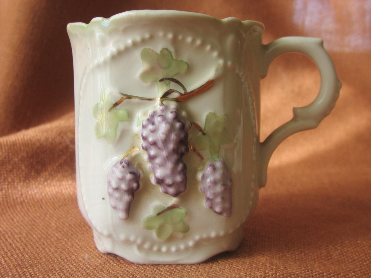 Embossed Grapes Demitasse Cup Made in Germany Ornate