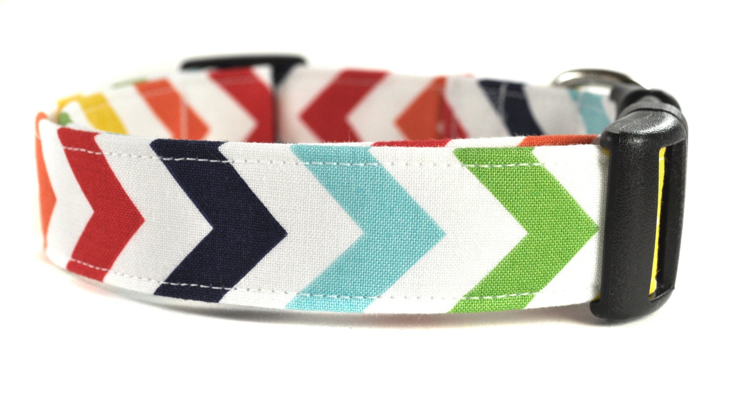 Bright Chevron - Striped Dog Collar