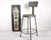 Vintage Industrial Metal Stool / Industrial Decor - havenvintage