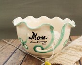 Gift Personalized  Pottery Yarn Bowl, Knitting Bowl, Wheel thrown Custom Crochet Bowl Fresh White