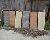 So god made a farmer Paul Harvey Poem Signs 6- 11"x30" Primitive Typography  subway sign