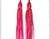 Giant Squid Tassel Earrings - fluoro pink