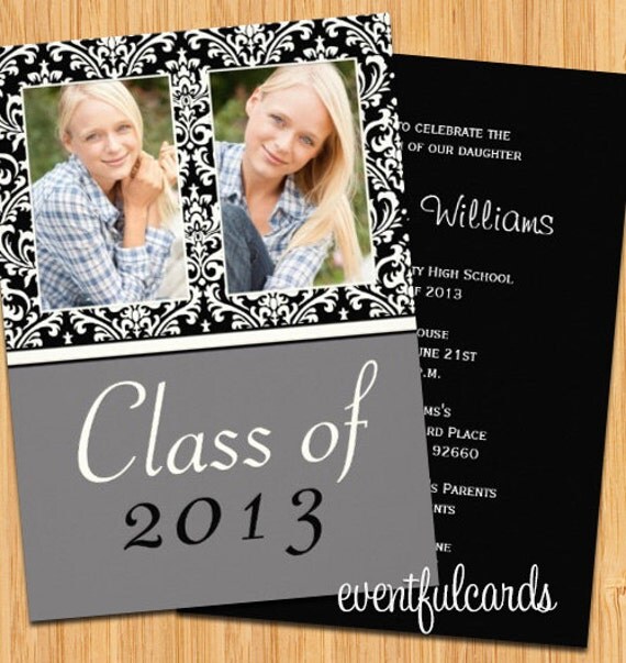 Class of 2013 Damask Graduation Card - Print at Home or E-card Il_570xn