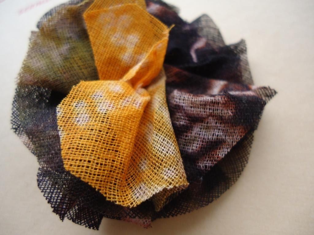 Small African Fabric Flower Hair Clip