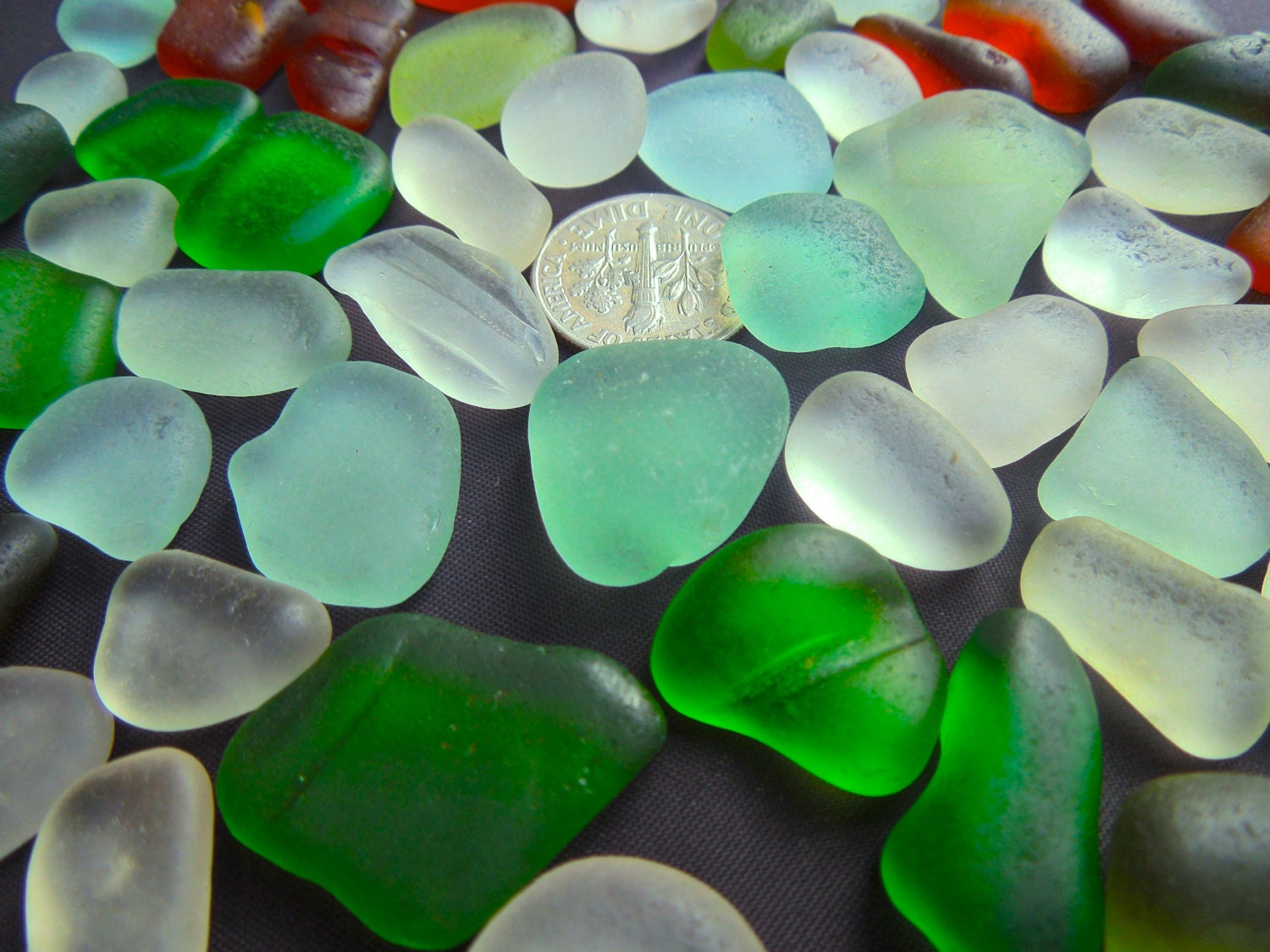 Beach Glass or Sea Glass of HAWAII'S beaches DIME size sea glass  SALE 29 dollars in my Etsy shop, SeaGlassFromHawaii